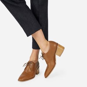 EVERLANE Heeled Oxford Cognac / Brown Leather Shoes Size 9 New